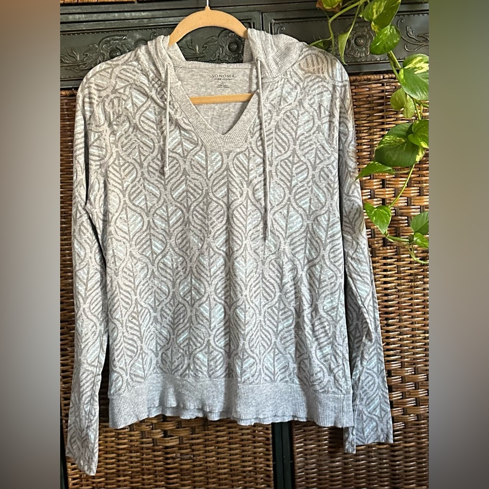 Sonoma Abstract Geometric leaf hoodie